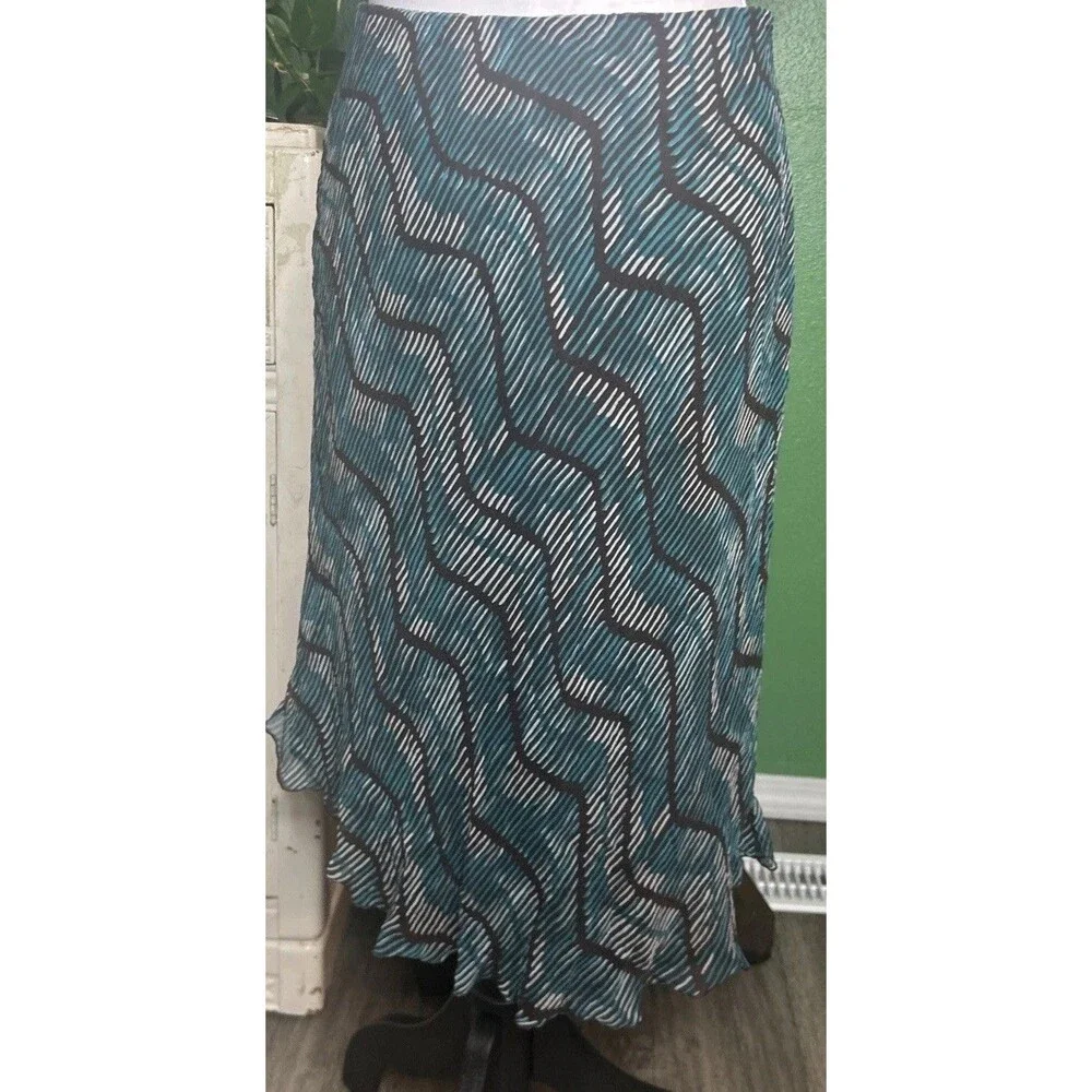 Vtg Y2K Asymmetric Bias Silk Slip Skirt-Medium 90s Grunge Fairy Boho Whimsical
